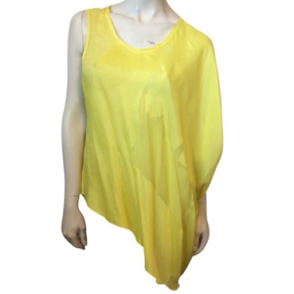 Helmut Lang x intermix asymmetric silk blend top